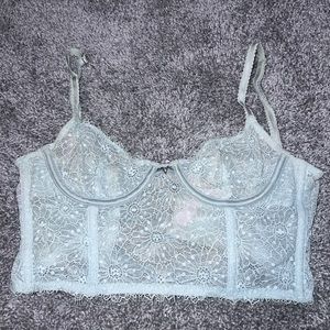 Pale Blue Green Demi Bra Bustier Victoria’s Secret Lace